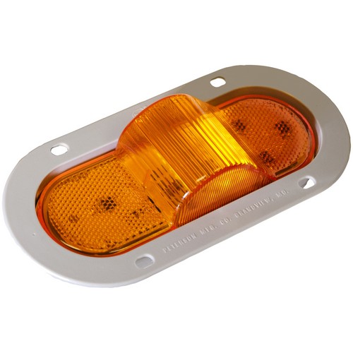 Peterson 356AF 356 LumenX Oval LED Mid-Turn Marker Light w/Reflex Amber Flange Mount