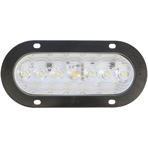 Peterson 822C-7 821C-7/822C-7 LumenX Oval LED Back-Up Light, PL3 Clear, Flange Mount