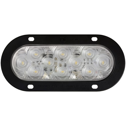Peterson M823C-10 820C-10/823C-10 LumenX Oval LED Back-Up Light, AMP Clear, Flange Mount