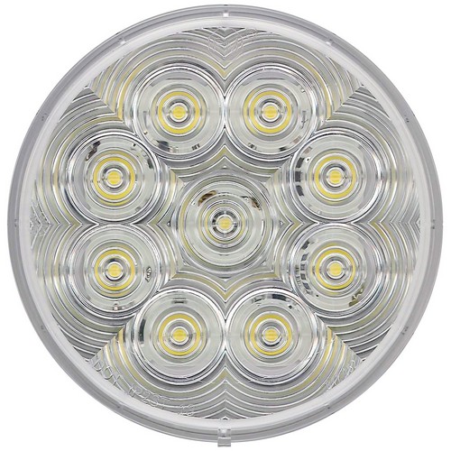Peterson 826KC-9 824-9/826-9 LumenX 4" Round Back-up Light Clear, Grommet Mount Kit