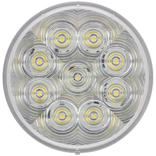 Peterson 1217KC-9 1217C-9/1218C-9 LumenX 4" Round LED Back-Up Light, AMP Clear, Grommet Mount Kit