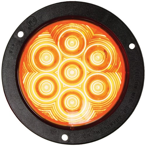 Peterson 824KA-7 824A-7/826A-7 LumenX 4" Round LED Front & Rear Turn Signal, PL3 Amber Flange Mount Kit