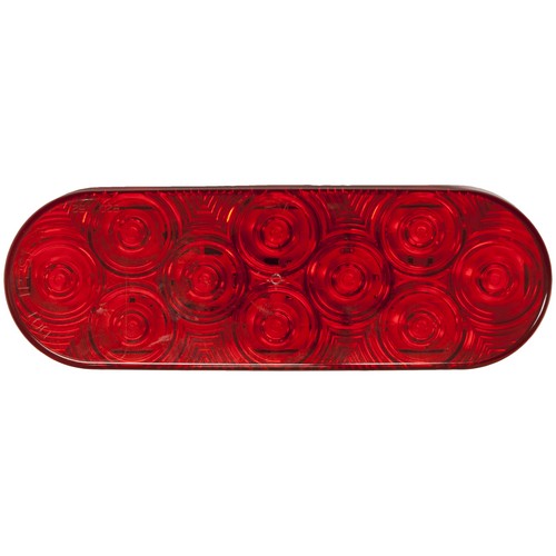Peterson 1220R-10 1220R-10/1223R-10 LumenX LED Oval Stop, Turn & Tail Light, AMP Red Grommet Mount