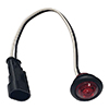Peterson LED Marker/Clearance, PC-Rated Round, w/ AMP Connector 0.75", Red, Poly Pack - 177R-AMP