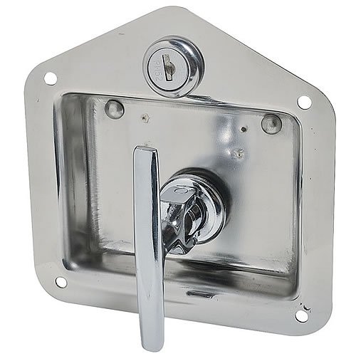 Phoenix USA ToBx Pt SS T Handle Latch For ToolBox Door with 2 Keys In Bag - PH1283