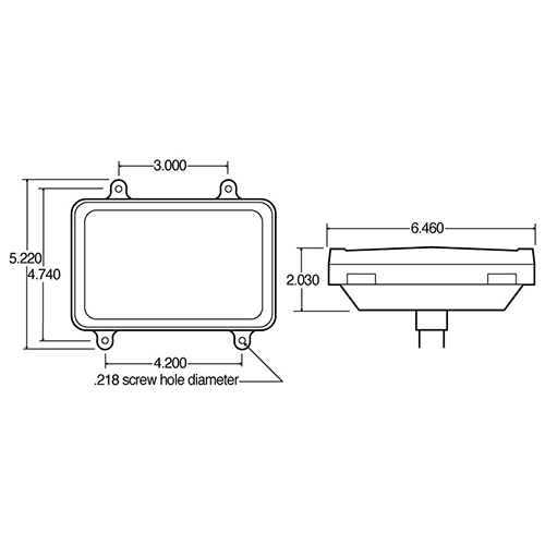 Truck Lite Rectangular F/P/T - 7080