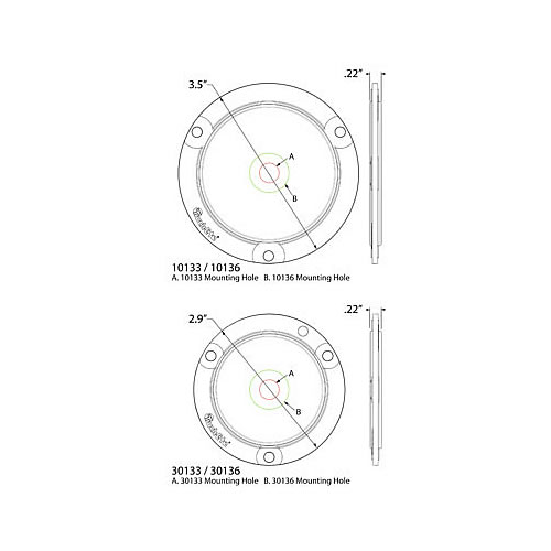 Truck Lite Series 33 Flange Gry Pc Mount - 30133