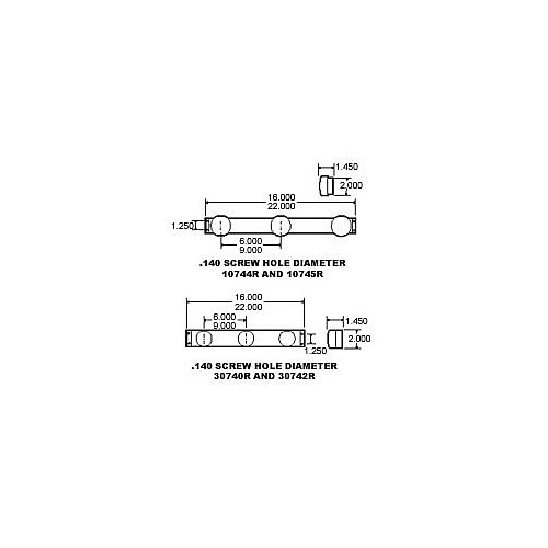 Truck Lite 30 Series Stainless Steel ID Bar with 9" centers, red - 30742R