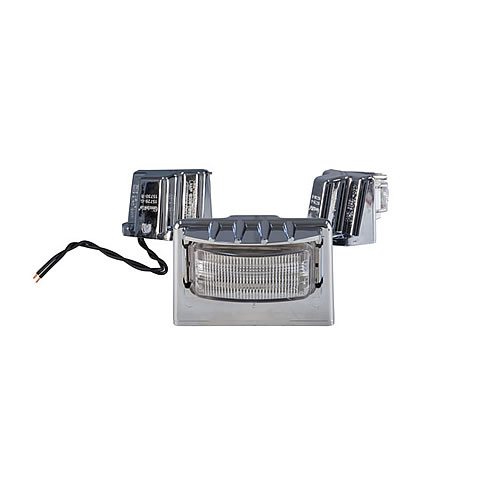 Truck Lite 15 Series, LED, 3 Diode, License Light, Rectangular, Chrome Bracket Mount, Kit - 15056