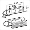 Truck Lite 19 Series, Base Mount, LED, Red Rectangular, 4 Diode, Marker Clearance Light - 19037R