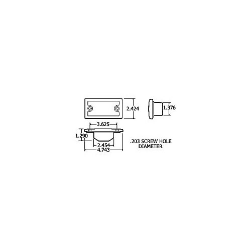 Truck Lite 25 Series, Incandescent, Red Rectangular, Marker Clearance Light - 25766R