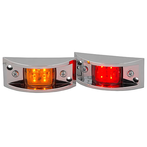 Truck Lite LED Clearance & Marker Lamps with Chrome Bezel