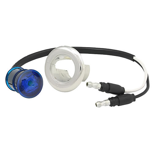 Truck Lite 33 Series .75" LED Round 1 Diode Blue Polycarbonate Lens, Low Amp Interior Utility & Dome Light Kit - 33067B