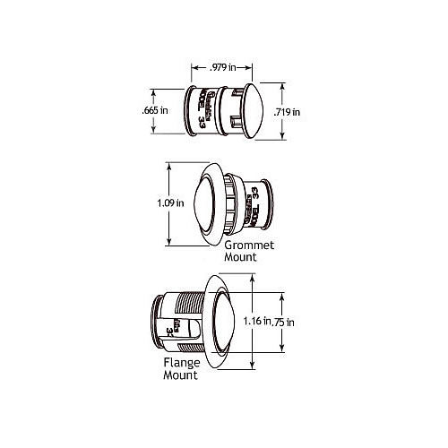 Truck Lite Led 33 Series Aux. Flange Mount Kit, Clear - 33062C