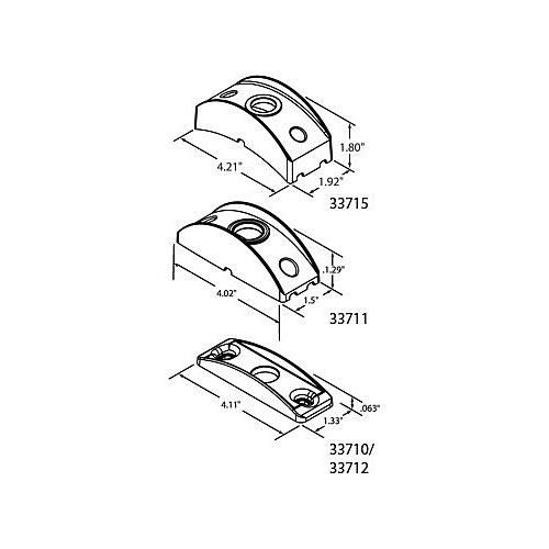 Truck Lite 33 Series Branch Deflector, Gray - 33711
