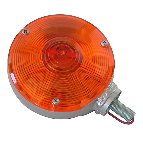 Truck Lite Signal-Stat, Incandescent, Red/Yellow Round, 1 Bulb, Dual Face, 1 Wire, Pedestal Light - 3801