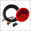 Truck Lite Super 44, LED, Strobe, 42 Diode, Round Red, Gray Flange Mount, Metalized, Fit 'N Forget S.S. - 44104R