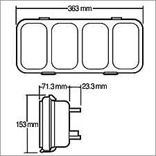 Truck Lite ECE-Approved LED Model 45 Modules 140mm X 358mm