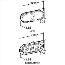 Truck Lite 60 Series High Mounted Stop Lamp LED Oval Sealed 26 Diode Pattern