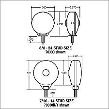 Truck Lite Double Face Pedestal Lamp Bulb Replaceable - 70330R