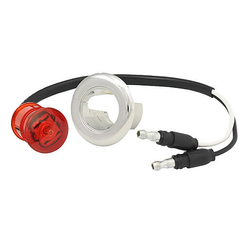 Truck Lite Led 33 Series Aux. Chrome Flange Mount Kit, Red - 33067R