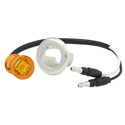Truck Lite Led 33 Series Aux. Chrome Flange Mount Kit, Yellow - 33067Y