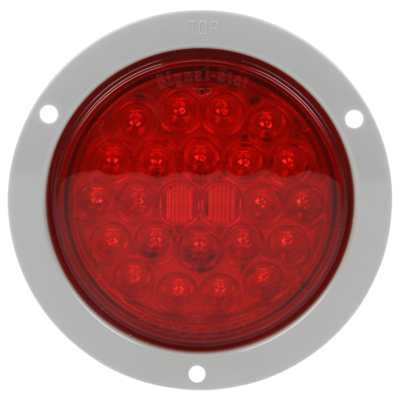 Truck Lite LED Signal Stat Stop Tail Turn 4" Round Lamp With INT Flange, Red - 4053
