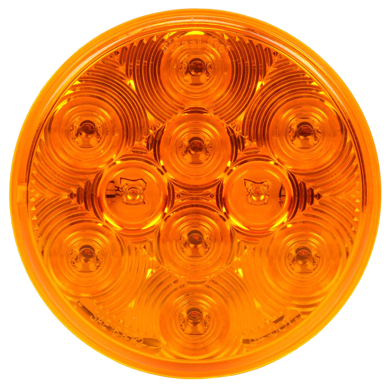 Truck Lite LED Signal Stat Front Park Turn 4" Round 10 Diode Lamp, Amber - 4058A