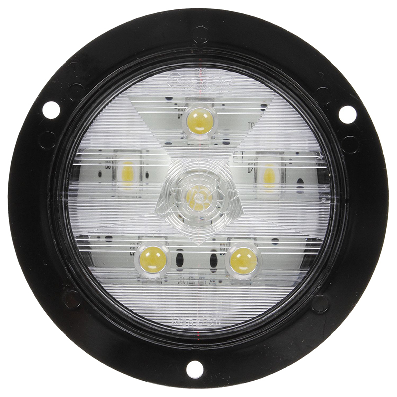 Truck Lite LED Super 44 Back-Up 6 Diode Lamp and Black Flange Kit - 44182C