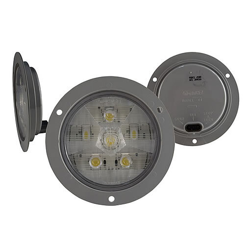 Truck Lite Led Super 44 Back-Up 6 Diode Lamp and Gray Flange - 44344C