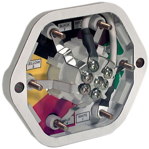 Truck Lite Receptacle with Threaded Stacking Studs, Solid Pins - 50866