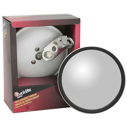 Truck Lite 5 in., White Stainless Steel Flat Glass Mirror, Round, Universal Mount - 97612