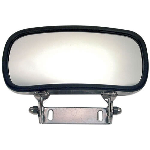 Truck Lite Over The Door, 4 x 8 in., Silver Stainless Steel Convex Mirror, Rectangular, Universal Mount - 97865