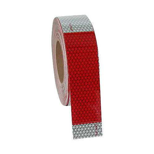 Truck Lite Reflective Tape 2" X 150" Roll, Red/White Kiss Cut - 98146