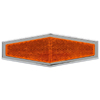 Truck Lite Hexagon, Yellow, Reflector, Chrome ABS Adhesive Mount - 98034Y