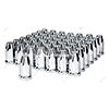 United Pacific 33Mm X 4" Chrome Plastic Extra Tall Nut Covers With Flange - Thread-On (60 Pack) - 10572CB