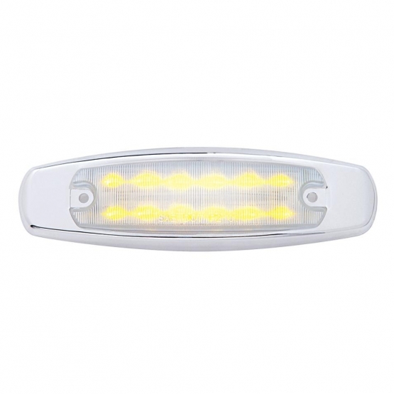 United Pacific 12 LED Rectangular Clearance/Marker Light - Amber LED/Clear Lens - 38218