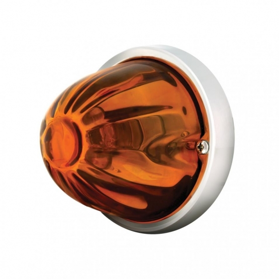 United Pacific Watermelon Large Glass Marker Light - Amber - 20473