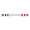 United Pacific Stainless 1 Piece Rear Light Bar With Six 7 Led 4" Lights & Bezels - Red Led/Red Lens - 62778