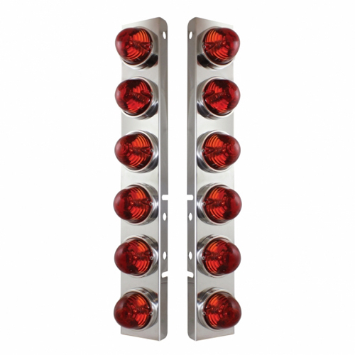 United Pacific SS Front Air Cleaner Bracket W/12X 17 Amber LED Refl - View #9