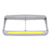 United Pacific 24 LED Rectangular Dual Headlight Bezel With Visor & Glolight - Amber Led/Clear Lens - 32701