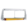United Pacific 24 LED Headlight Bezel With Glolight For 1989-2009 Freightliner Fld -Passenger - Amber Lens - 32703