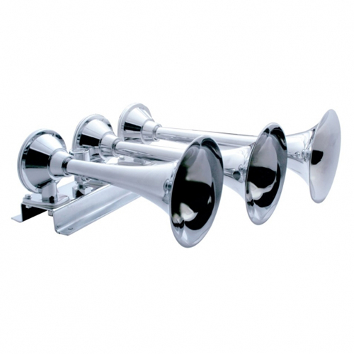 United Pacific 46129 Chrome Plated 3 Trumpet Train Horn, 12V Heavy