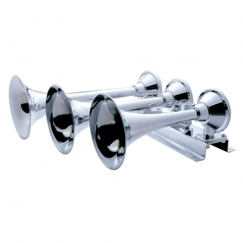 United Pacific 3 Trumpet Horizontal Chrome Train Horn - Right - 46146