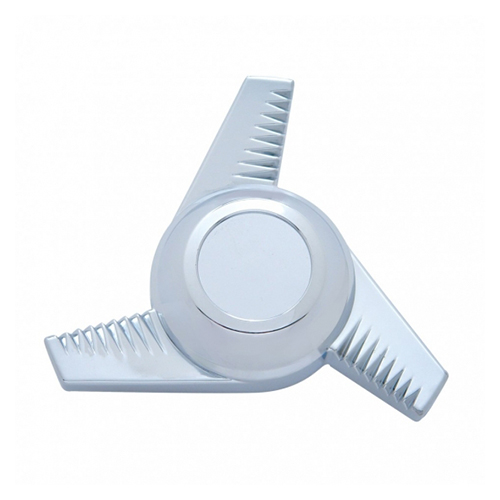 United Pacific Auto Universal Chrome Plastic 3 Bar Right Swing Hub Cap Spinner Only