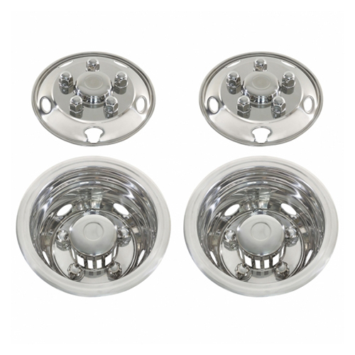 United Pacific Stainless Toyota Coaster Wheel Cover Set