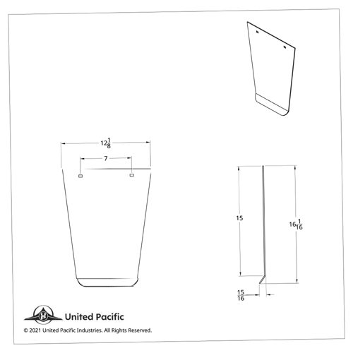 United Pacific Stainless Anti-Sail Plate - Plain - 21430