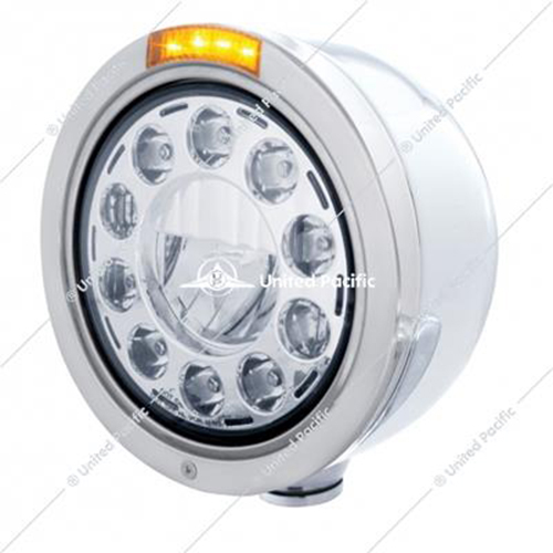 United Pacific Auto Universal Stainless Half Moon Headlight
