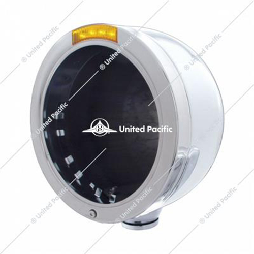 United Pacific Auto Universal Stainless Steel Bullet Half Moon Headlight