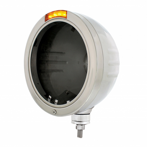 United Pacific Auto Universal Stainless Steel Bullet Embossed Headlight